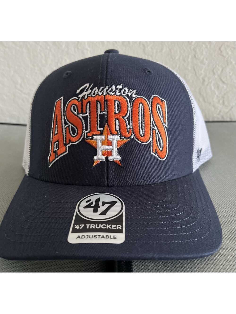Houston Astros Keystone Trucker Hat Logo Spellout Mesh Adj Snapback MLB New